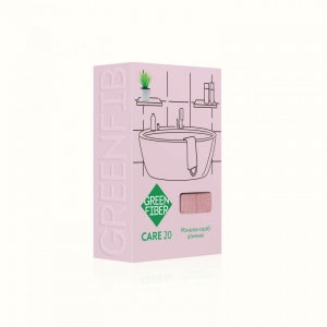 Длинная мочалка-скраб Green Fiber CARE 20, розовая